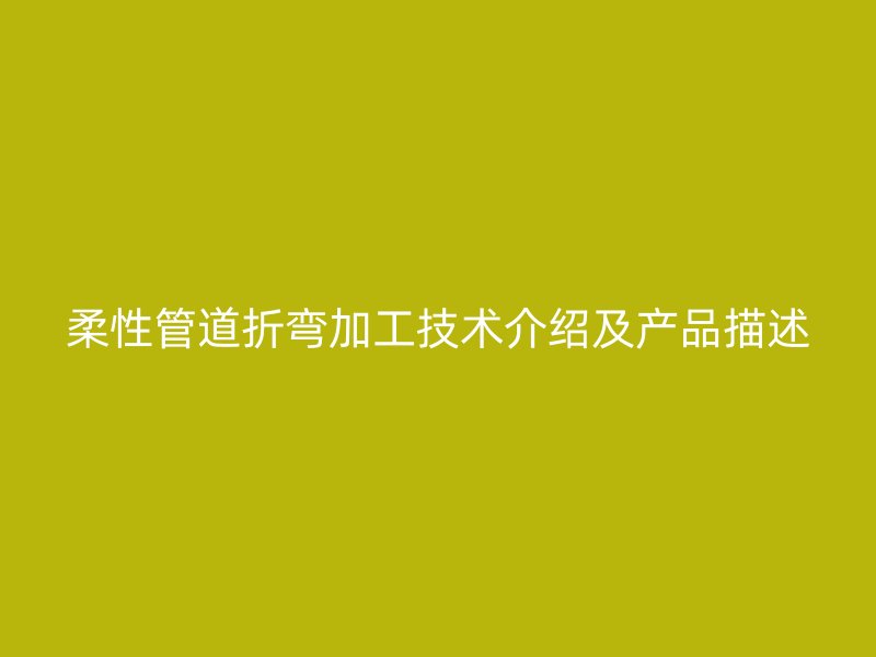 柔性管道折弯加工技术介绍及产品描述