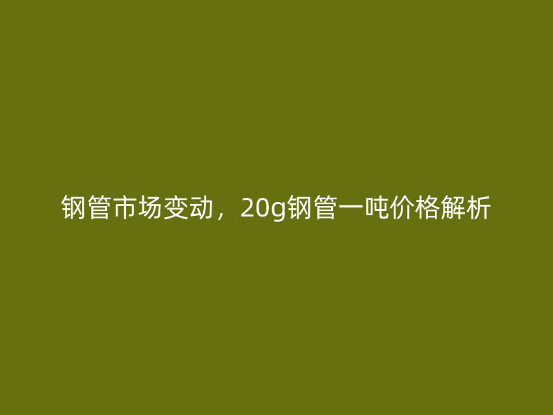 钢管市场变动，20g钢管一吨价格解析