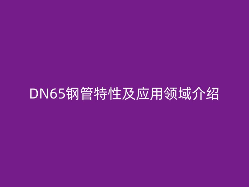 DN65钢管特性及应用领域介绍