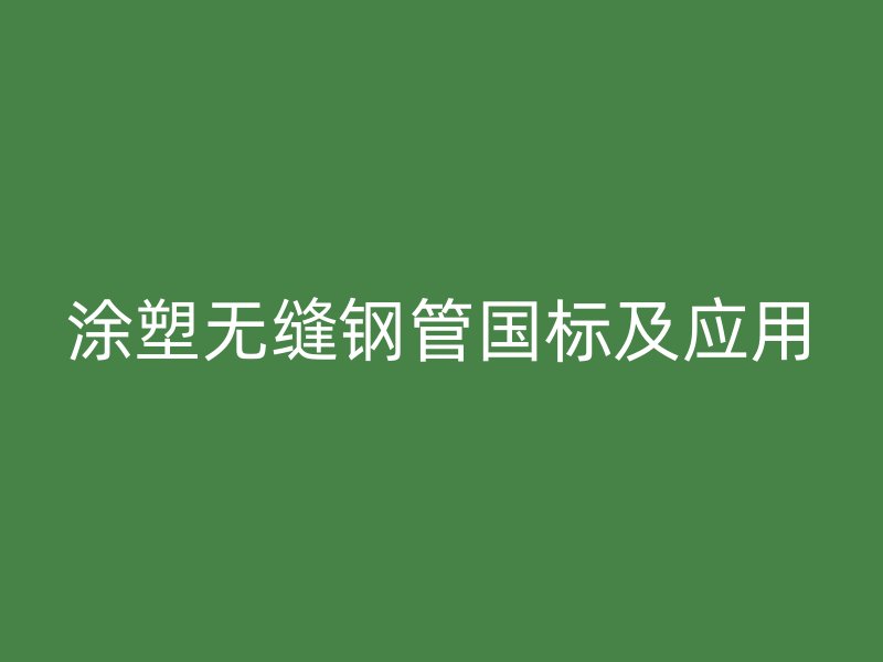 涂塑无缝钢管国标及应用