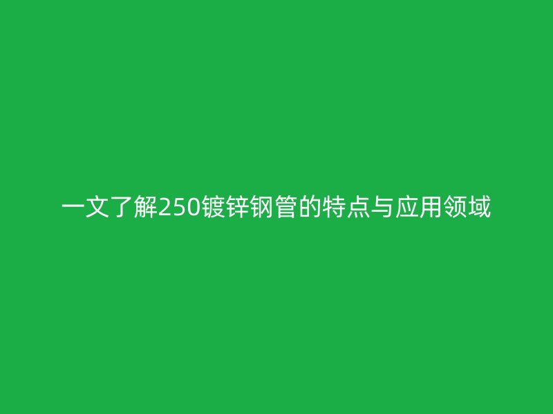 一文了解250镀锌钢管的特点与应用领域