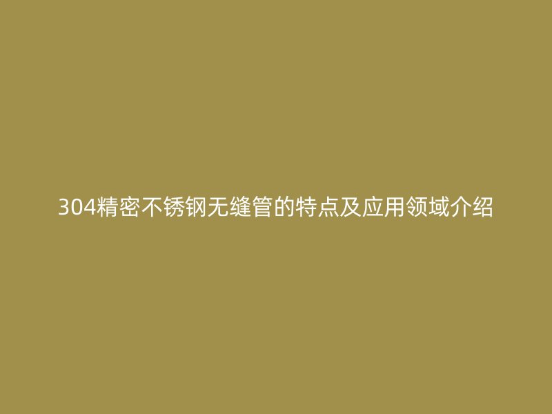 304精密不锈钢无缝管的特点及应用领域介绍