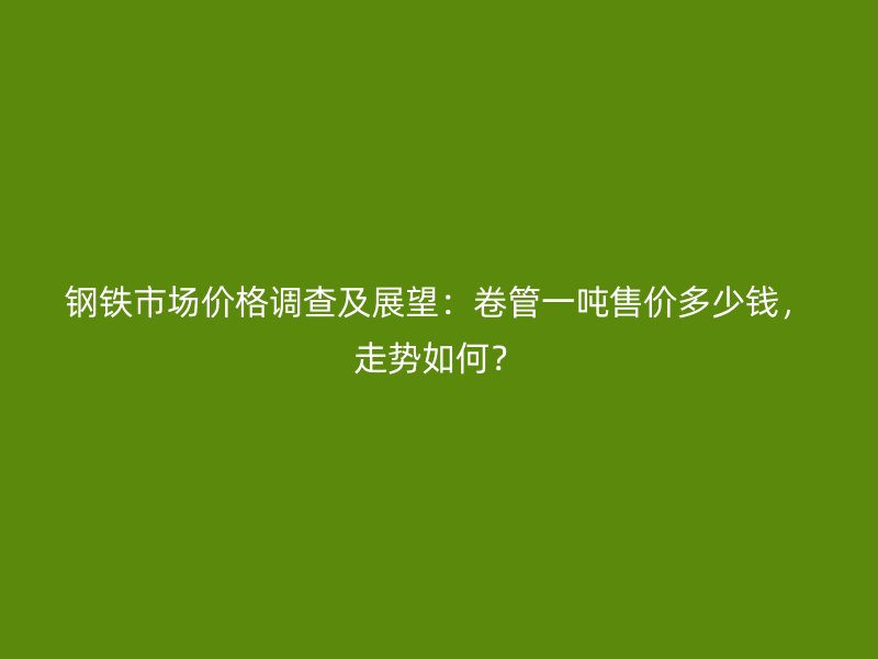 钢铁市场价格调查及展望：卷管一吨售价多少钱，走势如何？