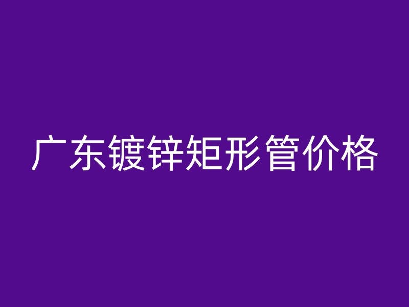 广东镀锌矩形管价格