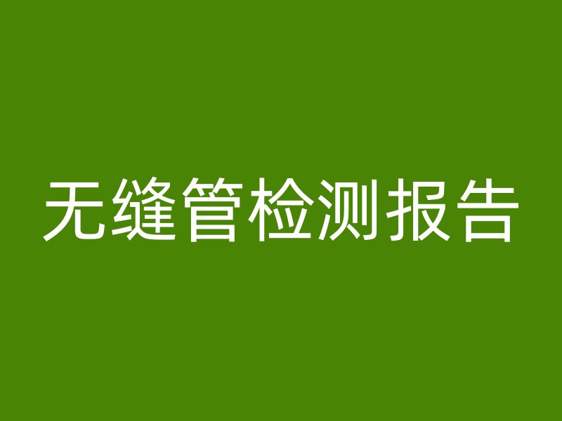 无缝管检测报告