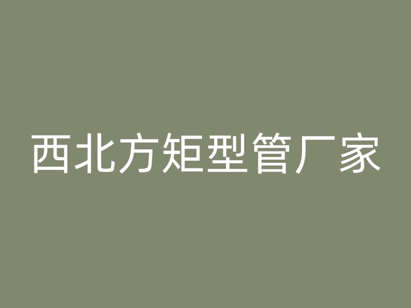 西北方矩型管厂家