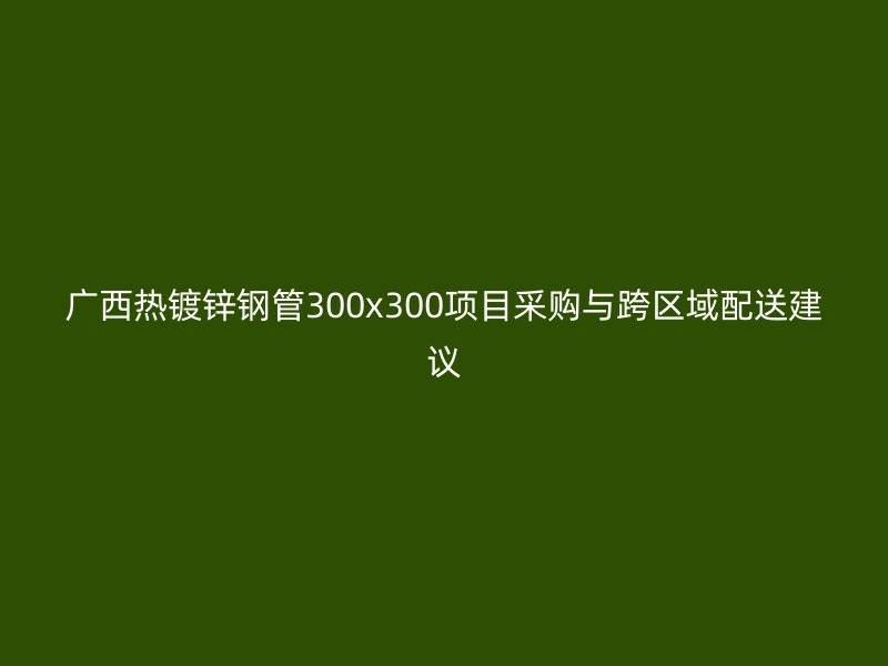 广西热镀锌钢管300x300项目采购与跨区域配送建议