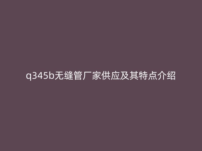 q345b无缝管厂家供应及其特点介绍
