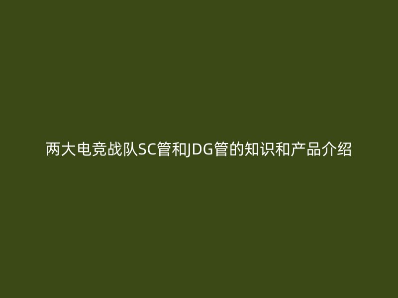 两大电竞战队SC管和JDG管的知识和产品介绍