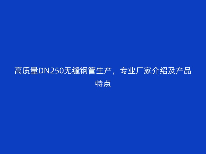 高质量DN250无缝钢管生产，专业厂家介绍及产品特点