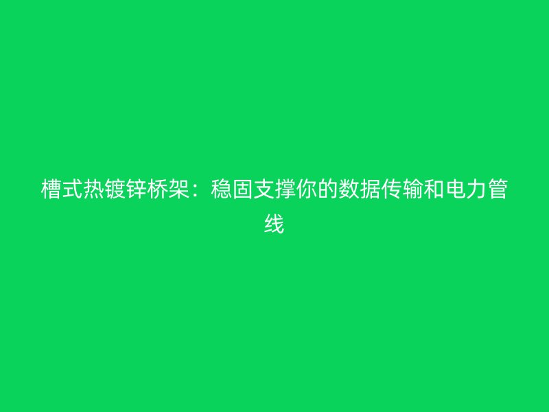 槽式热镀锌桥架:稳固支撑你的数据传输和电力管线
