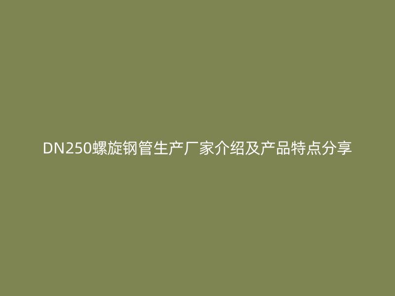 DN250螺旋钢管生产厂家介绍及产品特点分享