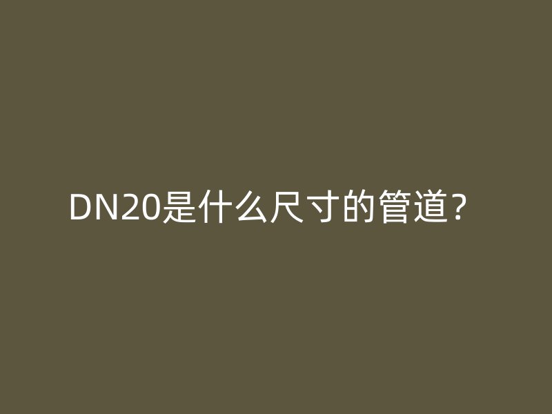 DN20是什么尺寸的管道?