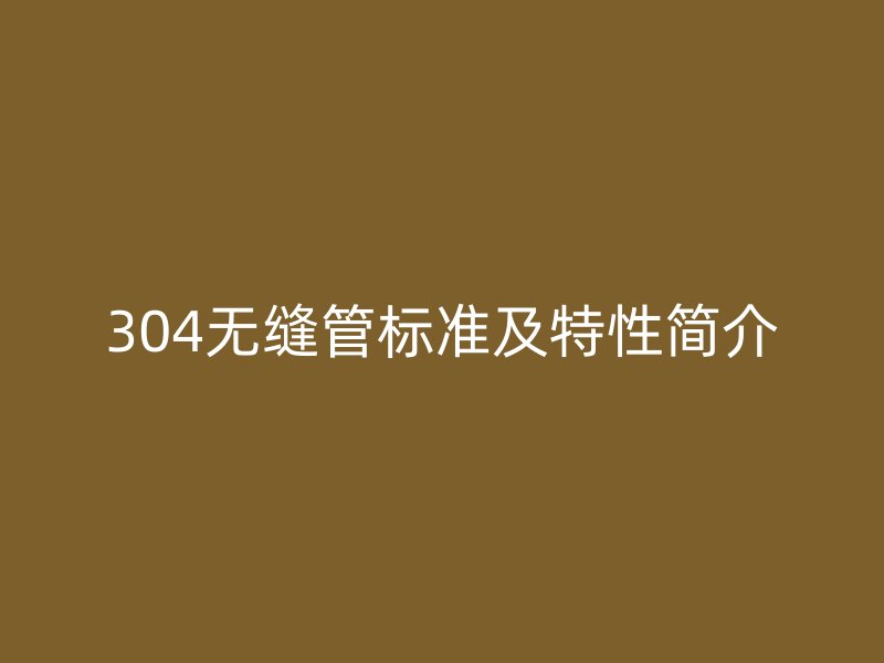 304无缝管标准及特性简介