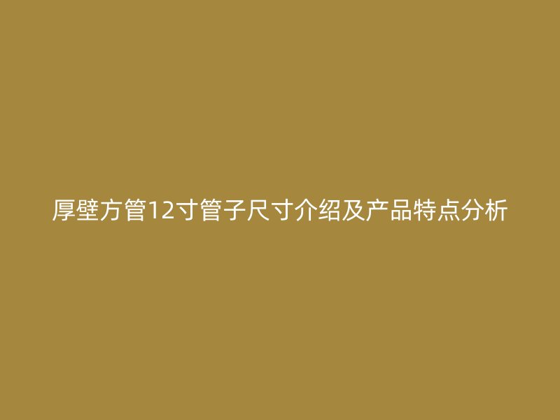 厚壁方管12寸管子尺寸介绍及产品特点分析